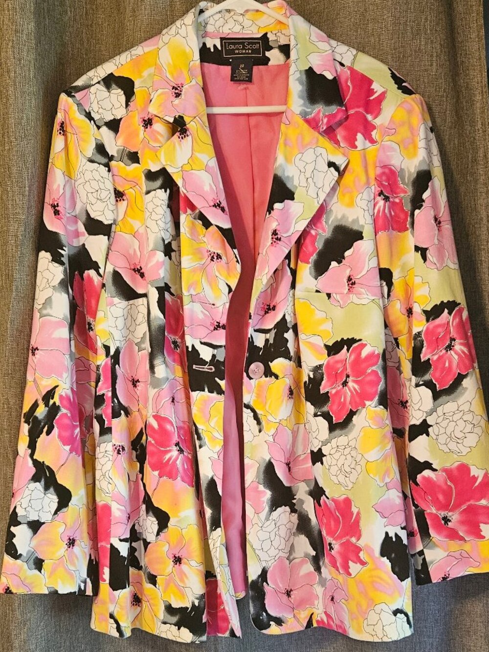 Laura Scott Fully Lined Summer Floral Jacket/ Blazer Size 22